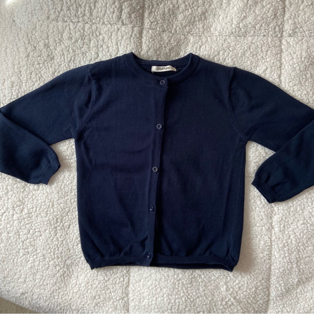Campure girls navy button down cardigan EUC